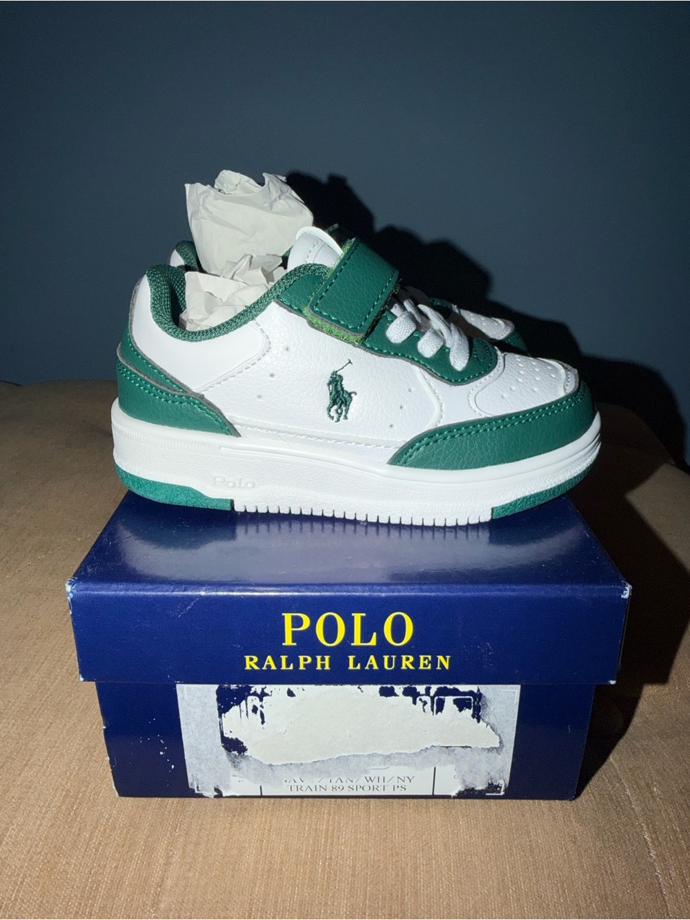 Polo by Ralph Lauren White & Green Toddler Low-Top Sneaker